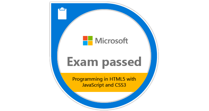 Microsoft Specialist in HTML, CSS with Javascript